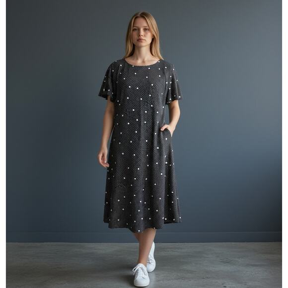 Lauren Ralph Lauren Dresses & Skirts - Lauren Ralph Lauren Dress 14 Bias-Cut Ruffled Sleeves & Hem Polka Dot Feminine